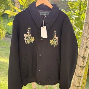 KITH Hawai’i Black Wool Jacket with Embroidery. Very rare!